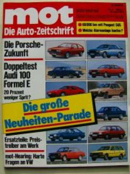 mot 8/1981 Audi 100/Formel E, Peugeot 505 SR Dauertest,R5 Turbo