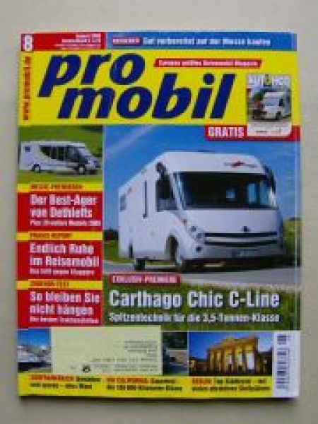 pro mobil 8/2008 Carthago Chic C-Line,Dauertest VW T5 California