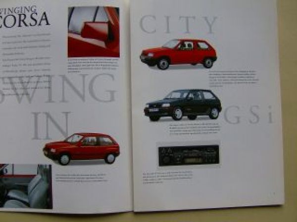 Opel Corsa A Swing Eco City Joy GSI Prospekt  Januar 1992