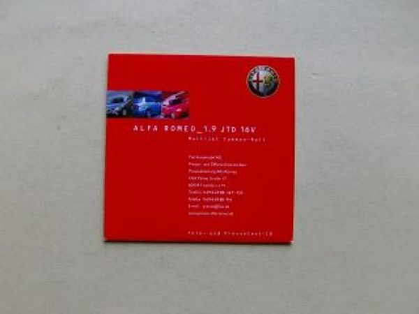 Alfa Romeo 1.9JTD 16V Presse CD Dezember 2002