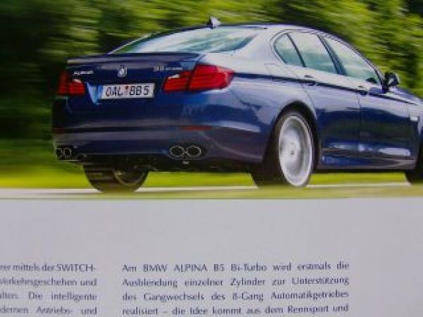 Alpina B5 Biturbo Limousine F10 September 2010 NEU +Preisliste