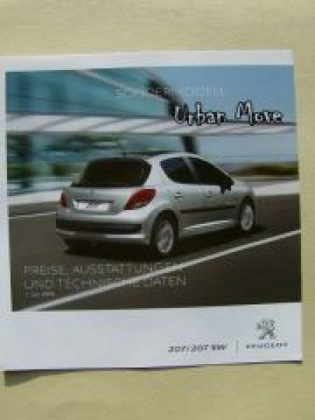 Peugeot 207 Urban Move Preisliste Juli 2010 NEU
