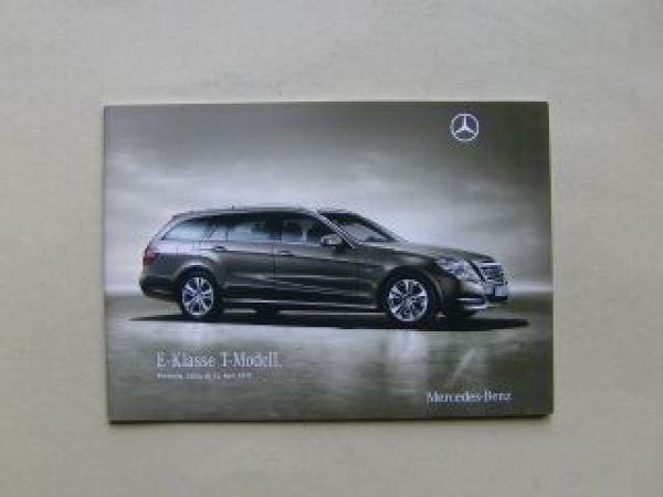 Mercedes Benz E-Klasse T-Modell BR212 April 2010 NEU