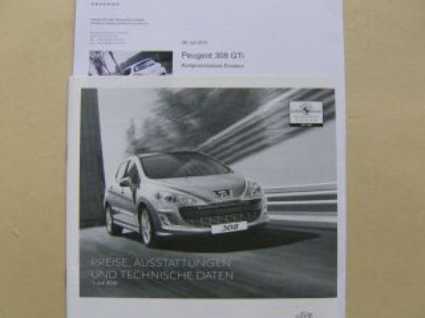 Peugeot 308 GTI Pressetext +Preisliste Juli 2010