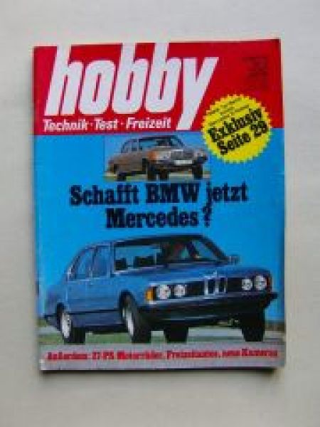 hobby 10/1977 BMW 728 730 733i E23,280S 280SE 350SE W116