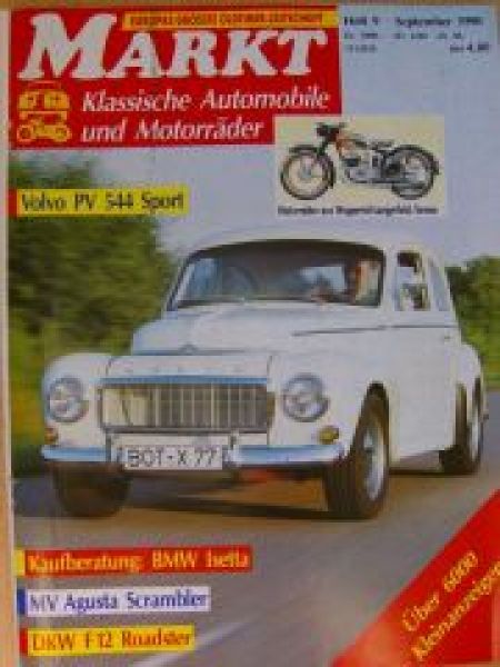 Markt 9/1990 Volvo PV 544 Sport, BMW Isetta, DKW F12 Roadster