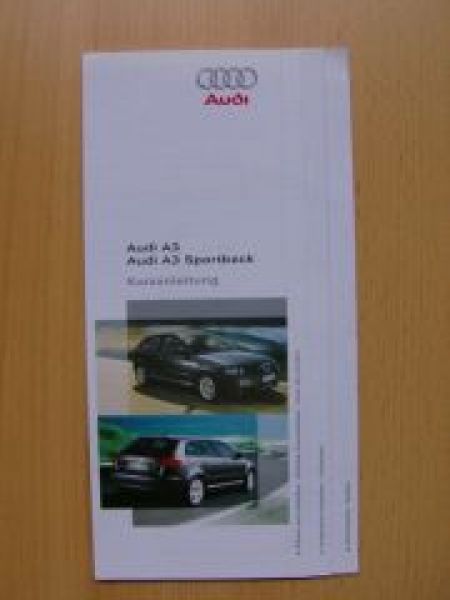 Audi A3 +Sportback Kurzanleitung November 2005