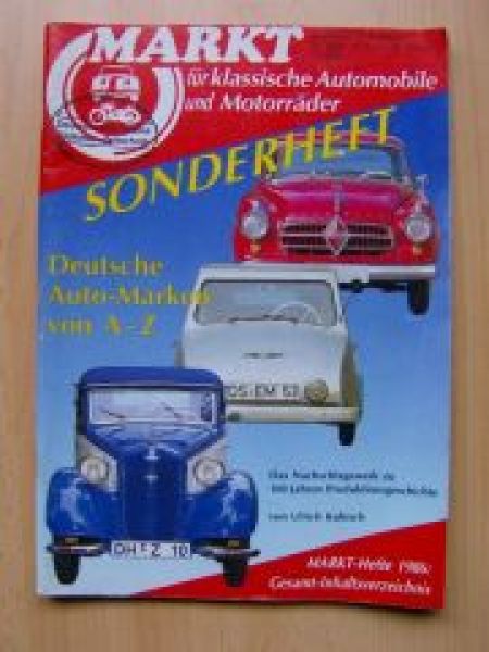 Markt Sonderheft Nr. 3 1986/87 Deutsche Automarken A-Z