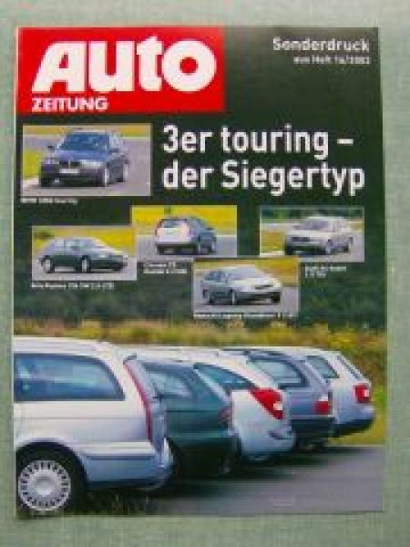Auto Zeitung 16/2002 BMW 320d Touring E46 gegen Alfa 156 SW 2.4J