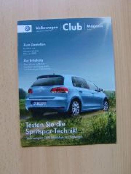 VW Club Magazin 4/2009 Spritspar-Technik, Golf6 Blue Motion