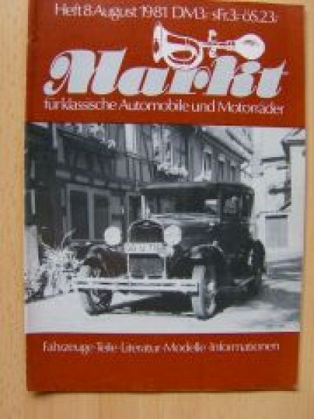 Markt 8/1981 für klassische Automobile und Motorräder