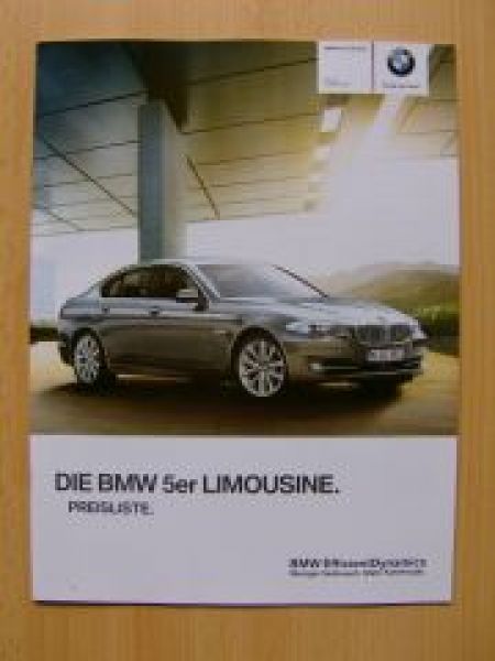 BMW 5er Limousine F10 523i-550ixDrive, 520d-535d Januar 2011