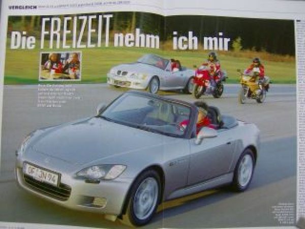 Auto Bild 10/2000 Honda S2000 BMW Z3 2.8 E36/7 Honda CBR 600F BM