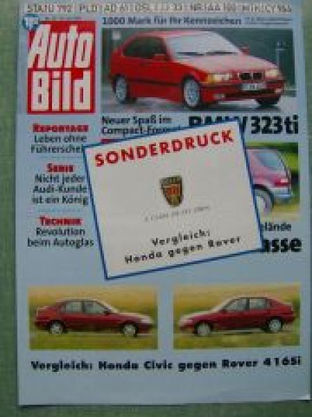 Auto Bild 30/1997 Rover 416Si gegen Honda Civic