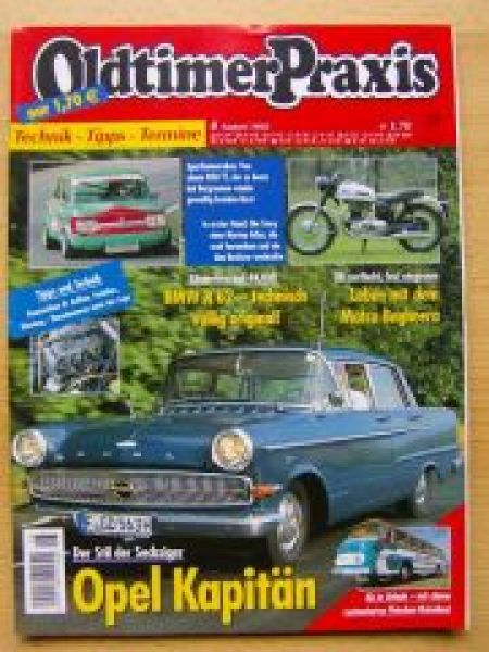 Oldtimer Praxis 8/2002 Opel Kapitän, Fleischer Reisebus, BMW R62