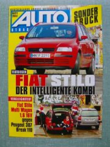 Auto Straßenverkehr 4/2003 Fiat Stilo Multi Wagon 1.6 gegen Peug