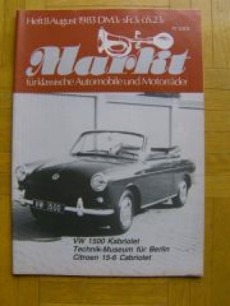 Markt 8/1983 VW 1500 Kabriolet, Mercedes G4,Citroen 15-6 Cabriolet