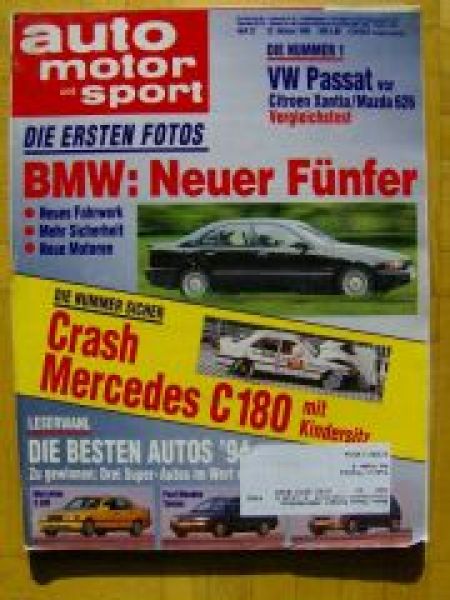 ams 22/1993 Mercedes C180, Kia Sephia GTX, Volvo 850GLT Dauertes