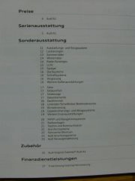 Audi Preisliste A1 November 2010 NEU