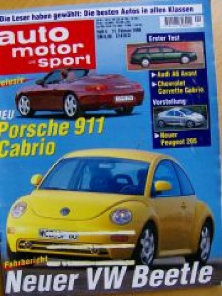 ams 4/1998 Audi A6 Avant, VW Beetle,Mercedes M-Klasse W163