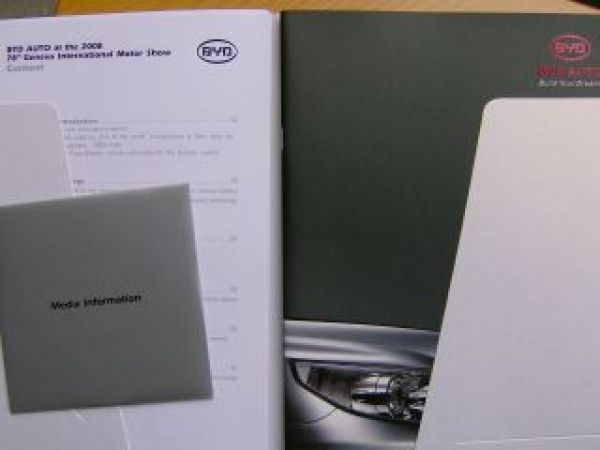 BYD Auto Genf 2008 F1, F3R, F3,F6 +CD +Prospekt China