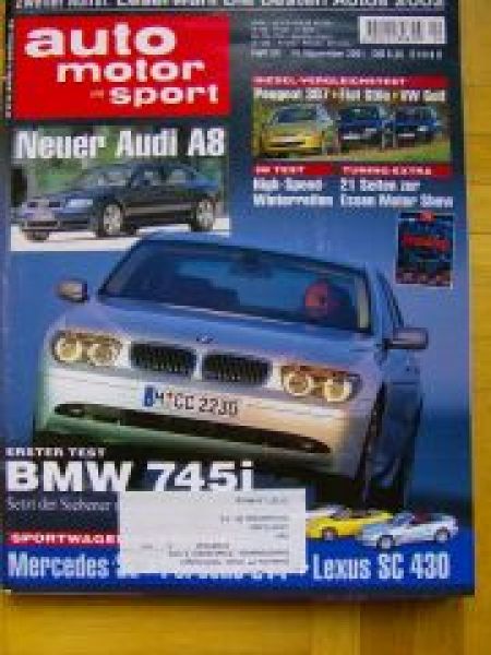 ams 24/2001 Lexus SC430, SL R230, 745i E65, A8, Arden X-Type 3.0