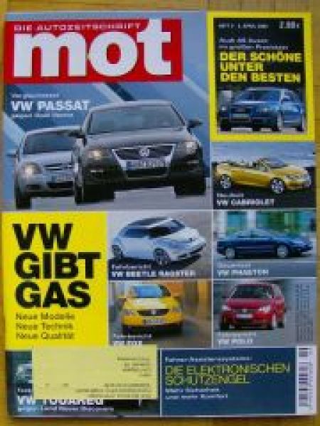 mot 9/2005 VW Fox, Polo, Dauertest:Phaeton, A6 Avant,T5 4Motion