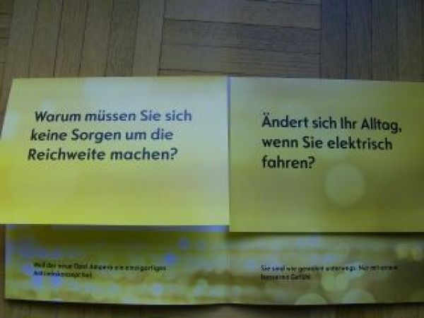 Opel Ampera Prospekt Oktober 2010 NEU