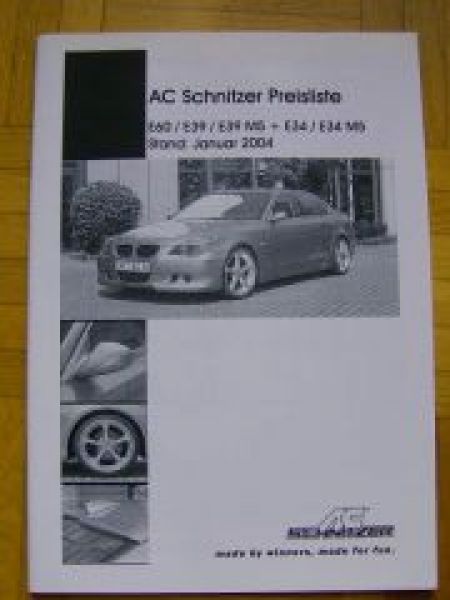 AC Schnitzer Preislite 5er E60 E39 E34 +M5 Januar 2004