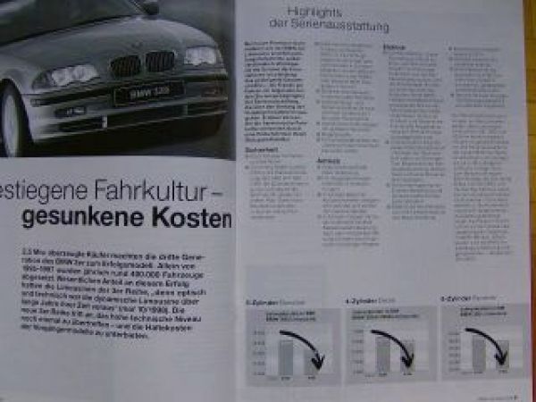 BMW informiert 2/1998 3er E46, E3 E23 E32 E38 30 Jahre große Ba