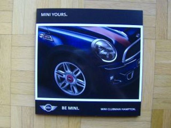BMW Mini Clubman Hampton  R55 Sonderprospekt März 2011 NEU