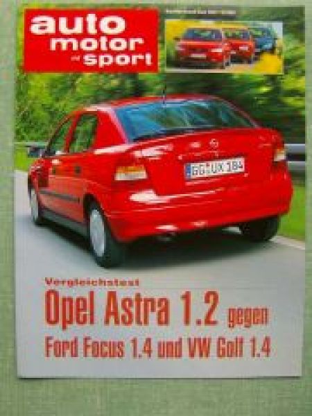 AMS 12/2001 Opel Astra 1.2 gegen Focus 1.4 VW Golf 4 1.4