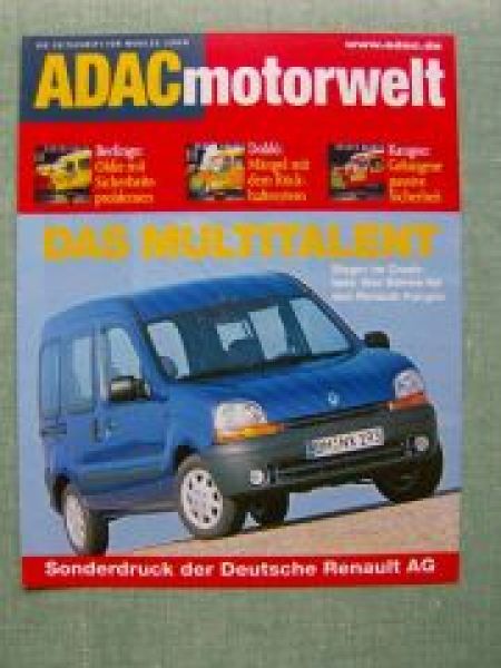 ADAC motorwelt Renault Kangoo Sonderdruck 9/2001