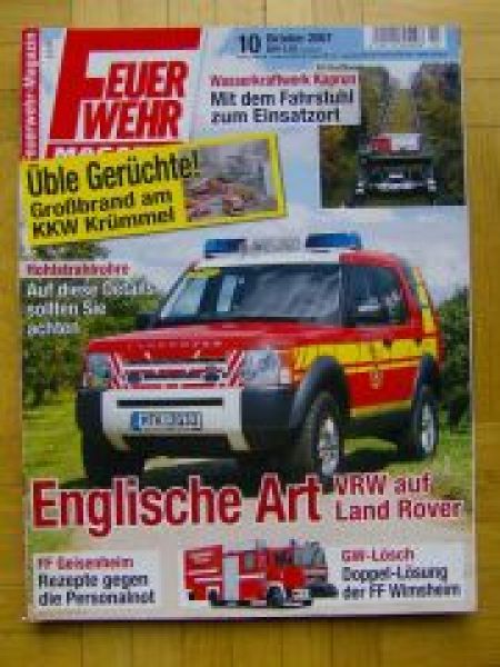 Feuerwehr Magazin 10/2007 VRW auf Land Rover,MAN LE 8.150