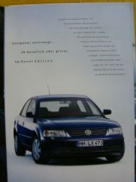 VW Passat +Variant Edition Prospekt Januar 2000 NEU