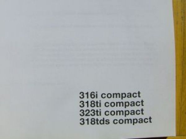 316i-318ti-323ti-318tds compact E36/5 Betriebsanleitung Januar 1