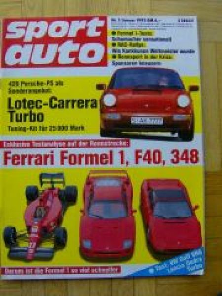 sport auto 1/1992 Lotec-Carrera Turbo,Dennert-Audi 80 V6