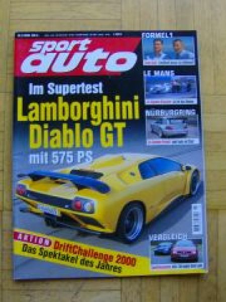 sport auto 7/2000 Lamborghini Diablo GT, Alfa 156 vs. Seat Leon