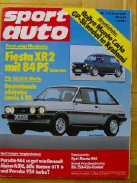 sport auto 2/1982 Ford Fiesta XR2, Lancia A 112 Abarth,Alpine A3