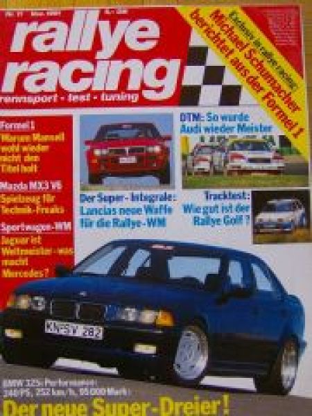 rallye racing 11/1991 BMW 325i E36 breyton, Ossenschmidt Mazda 3
