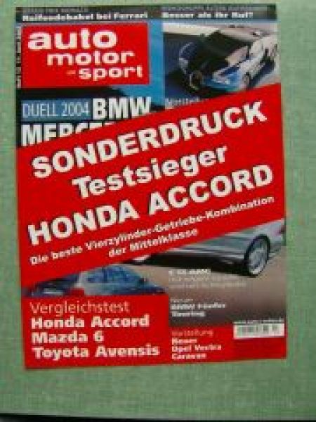 AMS 13/2003 Honda Accord gegen Mazda 6 Toyota Avensis