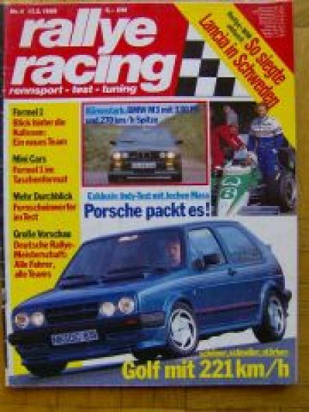 rallye racing 4/1988 Kamei Duprè VW Golf GTi 16V,Hartge BMW M3 E
