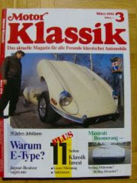 Motor Klassik 3/1991 Jaguar E-Type, Maserati Boomerang,Ballot 2L