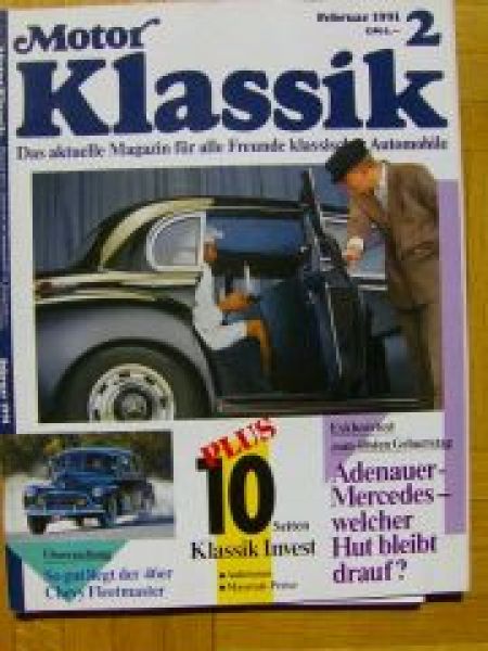 Motor Klassik 2/1991 Chevy Fleetmaster, Mercedes 190SL,Porsche 3