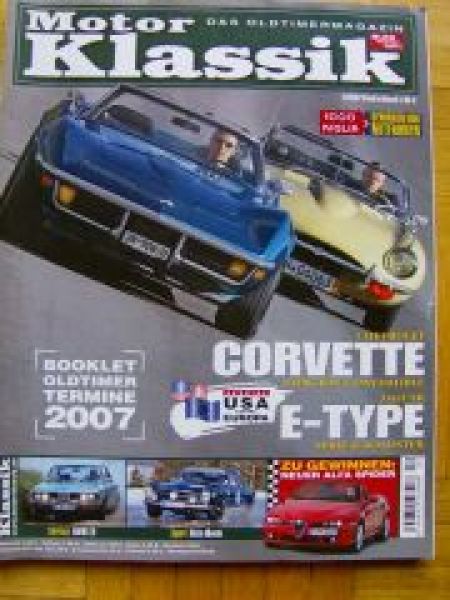 Motor Klassik 4/2007 Corvette vs. E-Type Serie II Roadster