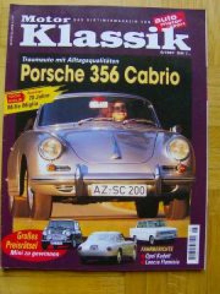 Motor Klassik 6/1997 Porsche 356 Cabrio, Opel Kadett A, Lancia Flaminia