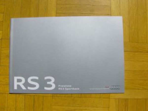 Audi Preisliste RS3 Sportback März 2011 NEU