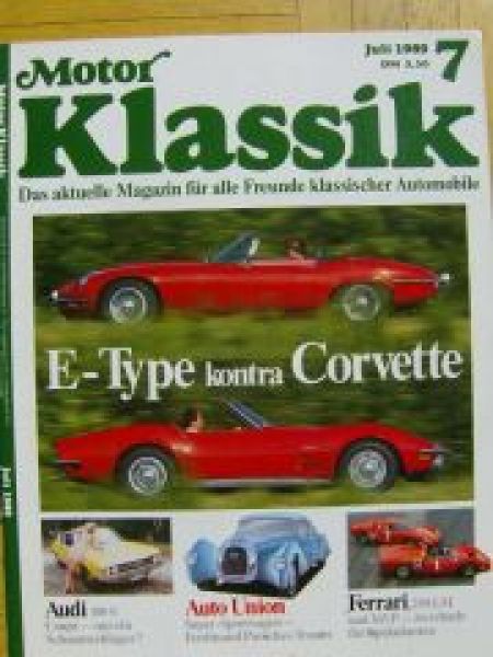 Motor Klassik 7/1989 Corvette vs. E-Type, Audi 100 S Coupè