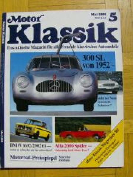 Motor Klassik 5/1989 300 SL von 1952, R129, BMW 1602/2002tii