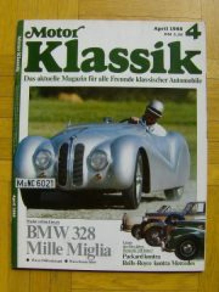 Motor Klassik 4/1988 BMW 328 MM, VW Käfer Cabrio von 1969
